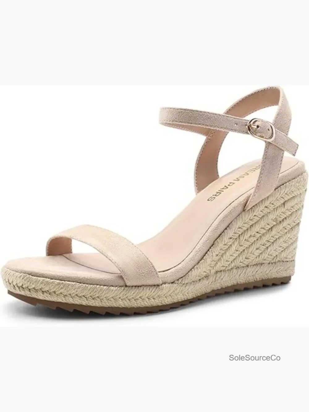 Espadrille Wedge Sandals Women Open Toe Ankle Strap Soft Footbed